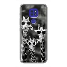 Силіконовий чохол з КАРТИНКАМИ літо для Motorola MOTO G9 Play (AlphaPrint) (Жирафи в окулярах)