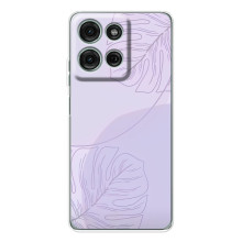 Чехол цветочный дизайн для Motorola Moto G96 5G – Монстера фиолетовая