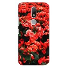 Чехлы с Цветами для Motorola Moto M (VPrint) (Цветы красные)