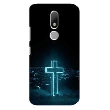 Чехол для Motorola Moto M (AlphaPrint) - (Христианские) (Крест и город)