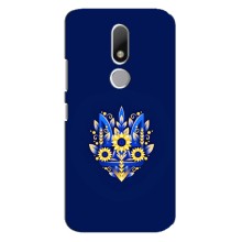 Чохол з картинкою (Патріотичний ГЕРБ) на Motorola Moto M – Герб в квітах