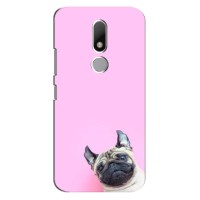 Бампер для Motorola Moto M с картинкой "Песики" – Собака на розовом