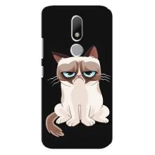 Чехол с принтом для Motorola Moto M (AlphaPrint) Модные коты (Грустный кот)