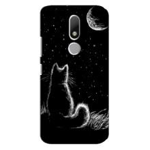 Чехол с принтом для Motorola Moto M (AlphaPrint) Модные коты (Котик и луна)