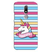 Чехол для Мото М - (Единорожки - Новинки) (AlphaPrint) (Unicorn)