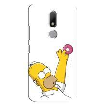 Чехол с Симпсонами для Motorola Moto M (VPrint) (Гомер с пончиком)