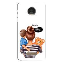 Чехол с печатью для Motorola MOTO Z Play - (Мама с ребенком) (AlphaPrint) (Мама с сыном)