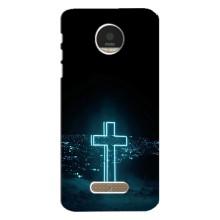 Чехол для Motorola MOTO Z Play (AlphaPrint) - (Христианские) (Крест и город)