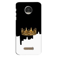 Чехол (Корона на чёрном фоне) для Мото З Плей – Золотая корона