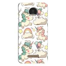 Чехол для Мото З Плей - (Единорожки - Новинки) (AlphaPrint) (Единорожки)