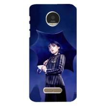 Чехлы Венсдей на Motorola MOTO Z Play Уэнсдей (AlphaPrint) (Уэнздей с зонтом)