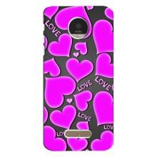 Чехлы для любимой на Мото Зет (VPrint) (Pink hearts)