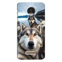 Чохол з Хаскі Motorola Moto Z - (AlphaPrint) (Селфі Хаскі)