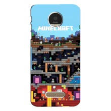 Чехол Майнкрафт на Motorola MOTO Z (AlphaPrint) Minecraft (фон Minecraft)