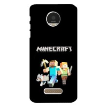 Чехол Майнкрафт на Motorola MOTO Z (AlphaPrint) Minecraft (герои Minecraft)