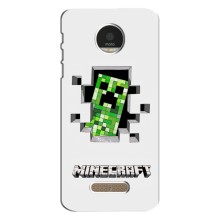 Чехол Майнкрафт на Motorola MOTO Z (AlphaPrint) Minecraft (крипер Майнкрафт)