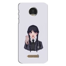 Чехлы Венсдей на Motorola MOTO Z Уэнсдей (AlphaPrint) (Уэнздей и Вещь)