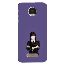 Чехлы Венсдей на Motorola MOTO Z Уэнсдей (AlphaPrint) (Уэнздей в черном)