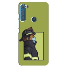 Силиконовый бампер (Работники) на Motorola One Fusion Plus (Пожарник)