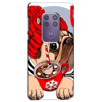 Бампер для Motorola One Marco с картинкой "Песики" (Грустная собака)