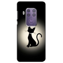 Чехол с принтом для Motorola One Macro (AlphaPrint) Модные коты – Силуэт котика