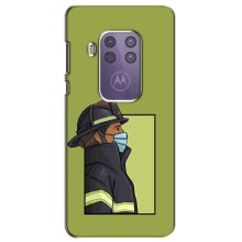 Силиконовый бампер (Работники) на Motorola One Marco – Пожарник