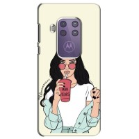 Силіконовый Чохол на Motorola One Marco з картинкой Модных девушек – З напоєм