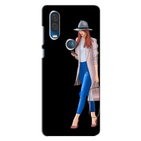 Чехол с картинкой Модные Девчонки Motorola One Vision – Девушка со смартфоном