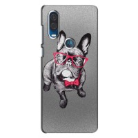 Чехол (ТПУ) Милые собачки для Motorola One Vision – Бульдог в очках