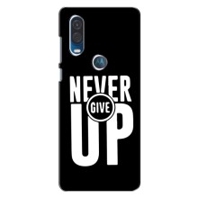 Силиконовый Чехол на Motorola One Vision с картинкой Nike – Never Give UP