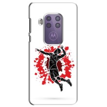 Чехлы с принтом Спортивная тематика для Motorola One Zoom (Волейболист)