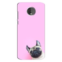 Бампер для Motorola Z4 с картинкой "Песики" – Собака на розовом