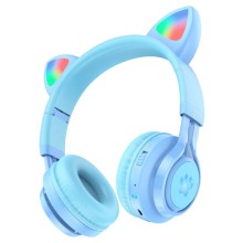 Накладные беспроводные наушники Hoco W39 Cat ear – Blue