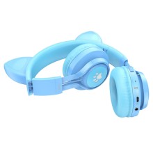Накладные беспроводные наушники Hoco W39 Cat ear – Blue