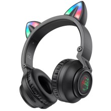 Накладные беспроводные наушники BOROFONE BO18 Cat ear – Черный