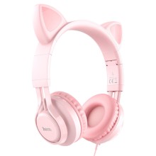 Накладные наушники Hoco W36 Cat ear (3.5mm/1.2m) (Pi111nk)