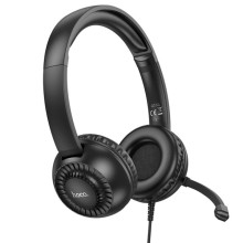 Накладні навушники Hoco W112 Pures (3.5mm/1.8m) – Чорний
