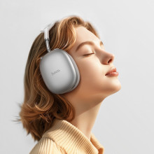 Накладные беспроводные наушники Hoco W55 Plus Happiness ANC noise reduction – Серебряный