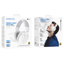 Накладні бездротові навушники Borofone BO30 Magic light – Білий
