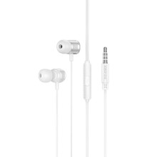 Наушники Borofone BM93 Platino universal with microphone (3.5mm/1.2m) – Серебряный