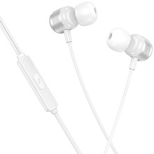 Наушники Borofone BM93 Platino universal with microphone (3.5mm/1.2m) – Серебряный