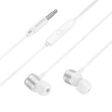 Наушники Borofone BM93 Platino universal with microphone (3.5mm/1.2m) – Серебряный