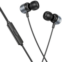 Наушники Borofone BM93 Platino universal with microphone (3.5mm/1.2m) – Серый