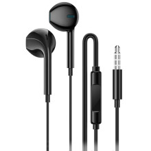 Наушники Borofone BM100 Fuente universal with microphone (3.5mm/1.2m) – Черный