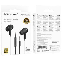 Наушники Borofone BM100 Pro Fuente universal with microphone (3.5mm/1.2m) – Черный
