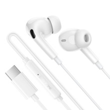 Наушники Borofone BM100 Pro Fuente universal with microphone (Type-C/1.2m) – Белый