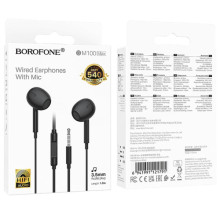 Наушники Borofone BM100 Max Fuente universal with microphone (3.5mm/1.2m) – Черный