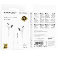 Наушники Borofone BM100 Max Fuente universal with microphone (3.5mm/1.2m) – Белый