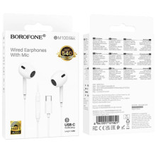 Наушники Borofone BM100 Max Fuente universal with microphone (Type-C/1.2m) – Белый
