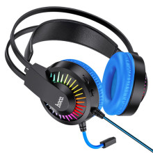 Накладные наушники Hoco W105 Joyful (USB+3.5mm/1.2m) – Синий